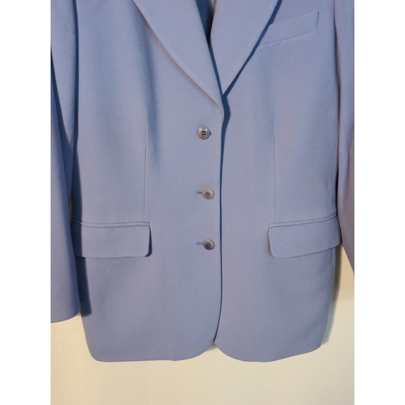 Charter Club Women's SZ 8 WOOL CASHMERE ANGORA Blazer Blue 3 Button - Picture 3 of 11